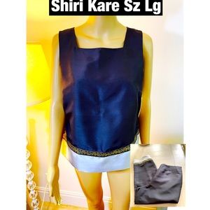 Shiri Kare Silk 2 Piece Set, Top & Pants Sz Lg NWT